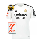 Real Madrid Home White Shirt with La Liga 24/25 Patch + Gifts 🎁 