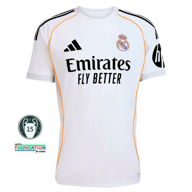 Real Madrid Home Shirt 25/26 + Champions League Patch + GIFT 🎁
