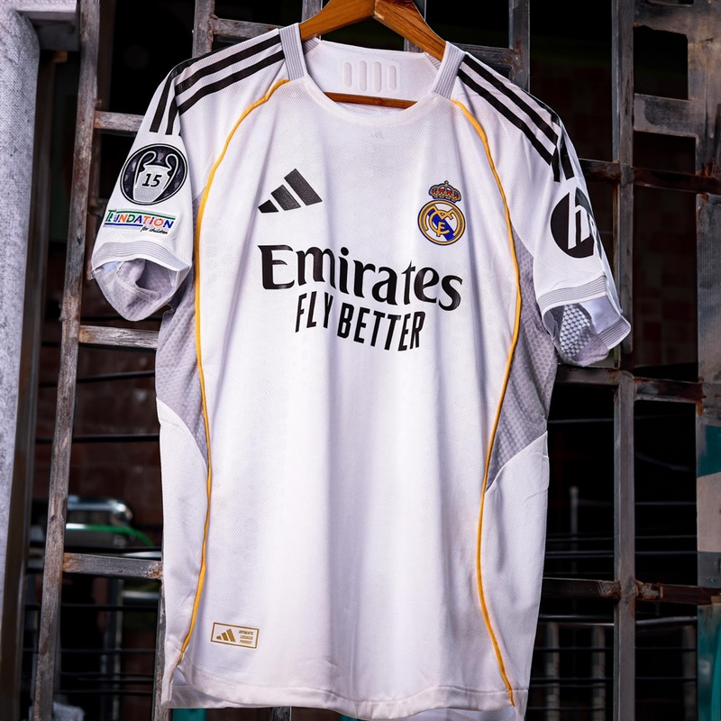 Real Madrid Home Shirt 25/26 + Champions League Patch + GIFT 🎁