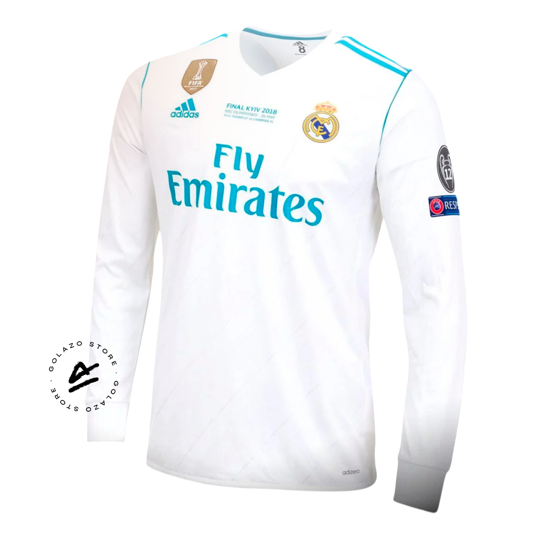 Real Madrid Retro Jersey - 2018 + Champions League Patch + World Cup 