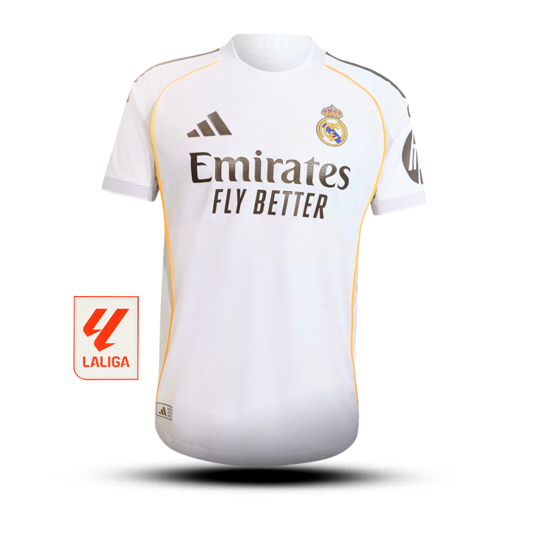 Real Madrid Home White Shirt 25/26 + La Liga Patch + FREE GIFT 🎁 