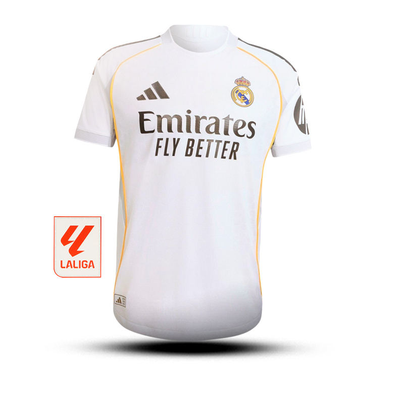 Real Madrid Home White Shirt 25/26 + La Liga Patch + GIFT 🎁