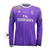 Real Madrid Retro Jersey - 2016/17 + Champions League Patch + World Cup