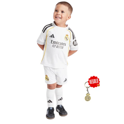 Conjunto Niños Real Madrid Primera Equipación 2025/26 + 3 REGALOS 🎁